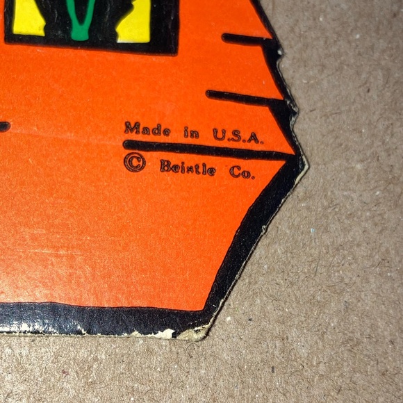 Vintage Beistle Co. Halloween Haunted House embossed die-cut with witch, owl - Picture 2 of 5